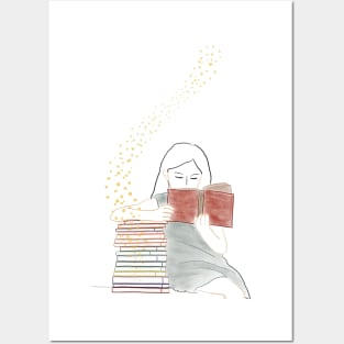 Reading Girl Digital Art Posters and Art